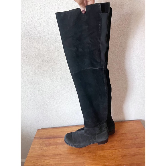 Stuart Weitzman Hilo Over the Knee Boot Black Suede Leather - Picture 2 of 5